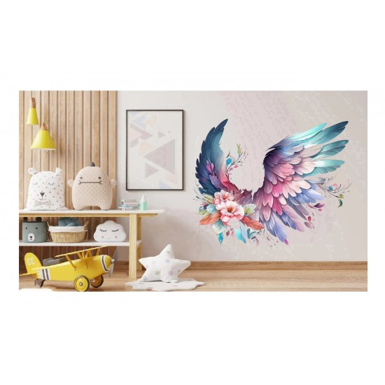 Sticker decorativ, Aripi, Roz, 73 cm, 1355STK-4
