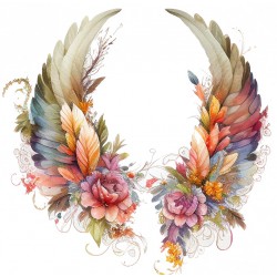 Sticker decorativ, Aripi, Portocaliu, 61 cm, 1355STK-9