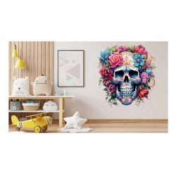 Sticker decorativ, Skull, Albastru, 61 cm, 1357STK-3