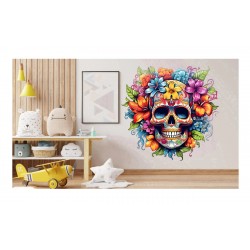 Sticker decorativ, Skull, Galben, 62 cm, 1357STK-6