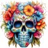 Sticker decorativ, Skull, Turcoaz, 60 cm, 1357STK-7
