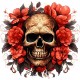 Sticker decorativ, Skull, Rosu, 61 cm, 1357STK-8 Sticker decorativ, Skull, Rosu, 61 cm, 1357STK-8