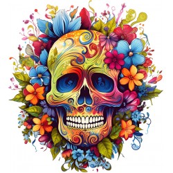 Sticker decorativ, Skull, Multicolor, 66 cm, 1357STK-9