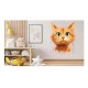 Sticker decorativ, Pisica, Portocaliu, 73 cm, 1358STK