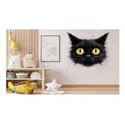 Sticker decorativ, Pisica, Negru, 70 cm, 1358STK-11