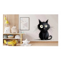 Sticker decorativ, Pisica, Negru, 61 cm, 1358STK-13