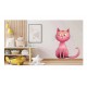 Sticker decorativ, Pisica, Roz, 60 cm, 1358STK-5