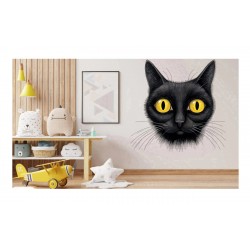 Sticker decorativ, Pisica, Negru, 62 cm, 1358STK-9