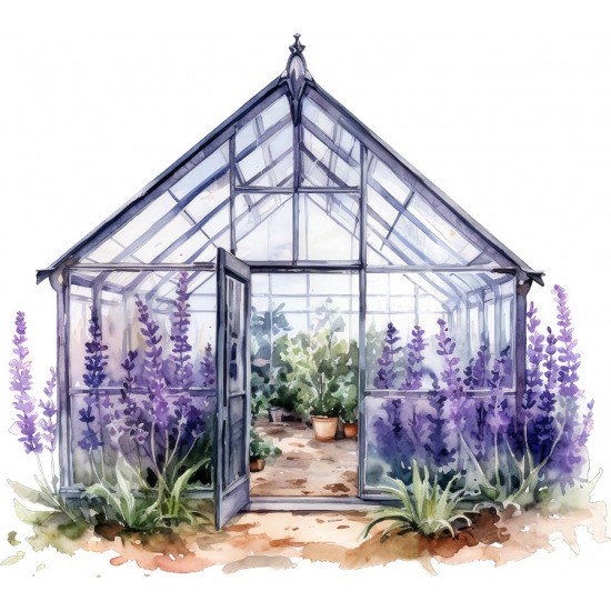 Sticker decorativ, Sera de Lavanda, Mov, 67 cm, 1361STK-4