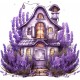 Sticker decorativ, Casa cu Lavanda, Mov, 62 cm, 1361STK-7 Sticker decorativ, Casa cu Lavanda, Mov, 62 cm, 1361STK-7