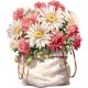 Sticker decorativ, Flori Crizanteme, Alb, 68 cm, 1363STK-12 Sticker decorativ, Flori Crizanteme, Alb, 68 cm, 1363STK-12