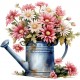 Sticker decorativ, Flori Crizanteme, Roz, 61 cm, 1363STK-14