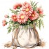 Sticker decorativ, Flori Crizanteme, Roz, 61 cm, 1363STK-5