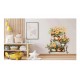Sticker decorativ, Flori Crizanteme, Portocaliu, 68 cm, 1363STK-7