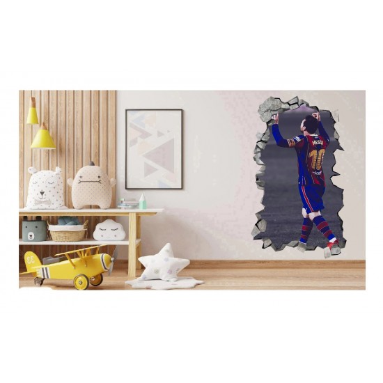 Sticker decorativ, Fotbalist, Albastru, 90 cm, 1364STK-3
