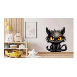 Sticker decorativ, Pisica, Negru, 1366STK-3