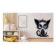 Sticker decorativ, Pisica, Negru, 1366STK-9
