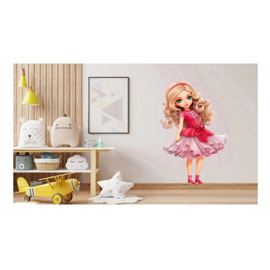 Sticker decorativ, Printesa, Rosu, 1369STK-5