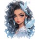 Sticker decorativ, Printesa, Negru, 1374STK-11 Sticker decorativ, Printesa, Negru, 1374STK-11
