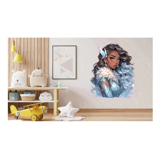 Sticker decorativ, Printesa, Albastru, 1374STK-6
