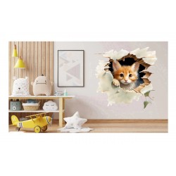 Sticker decorativ, Pisica, Maro, 1375STK-1