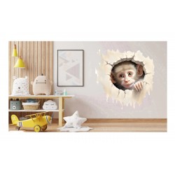 Sticker decorativ, Maimuta, Gri, 1375STK-5