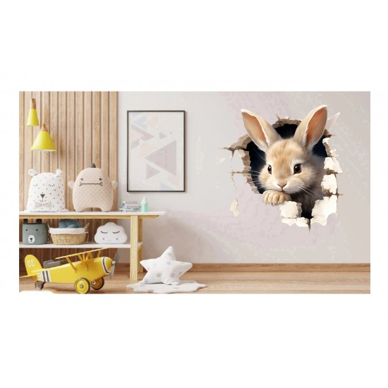 Sticker decorativ, Iepure, Maro, 1375STK-6