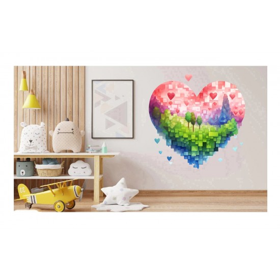 Sticker decorativ, Minecraft, Rosu, 1376STK-10