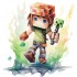 Sticker decorativ, Minecraft, Verde, 1376STK-15