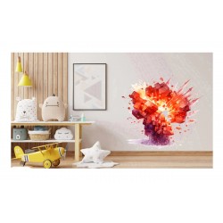 Sticker decorativ, Minecraft, Rosu, 1376STK-2