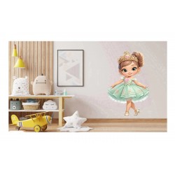 Sticker decorativ, Printesa, Turcoaz, 1378STK