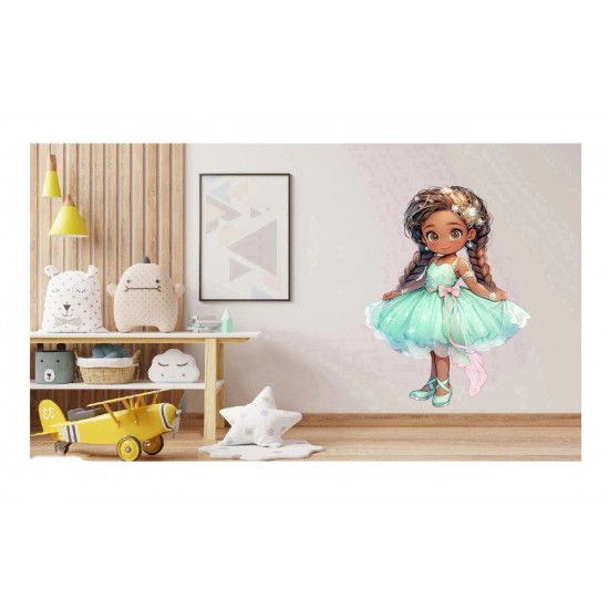 Sticker decorativ, Printesa, Turcoaz, 1378STK-9