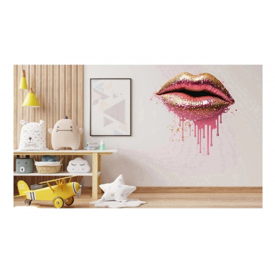 Sticker decorati, Buze, Roz, 62 cm, 1301STK-1