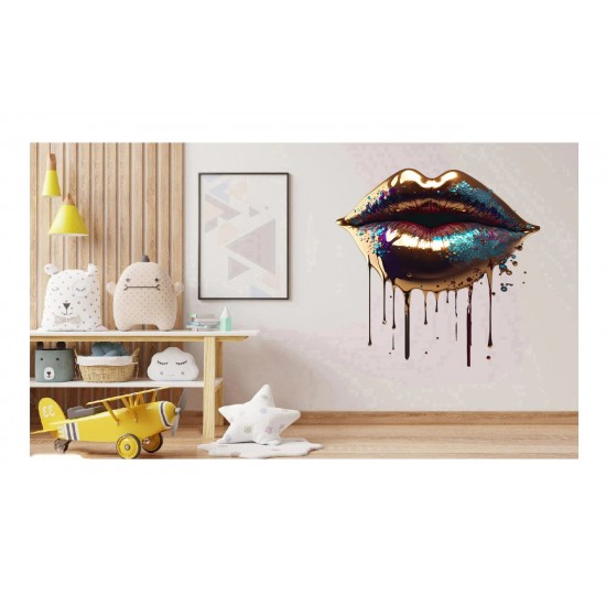 Sticker decorativ, Buze, Turcoaz, 63 cm, 1301STK-3 Sticker decorativ, Buze, Turcoaz, 63 cm, 1301STK-3