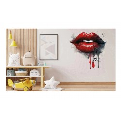 Sticker decorativ, Buze, Rosu, 62 cm, 1302STK-10