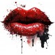 Sticker decorativ, Buze, Rosu, 60 cm, 1302STK-11