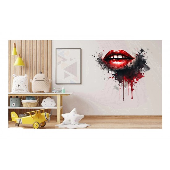 Sticker decorativ, Buze, Rosu, 64 cm, 1302STK-13 Sticker decorativ, Buze, Rosu, 64 cm, 1302STK-13