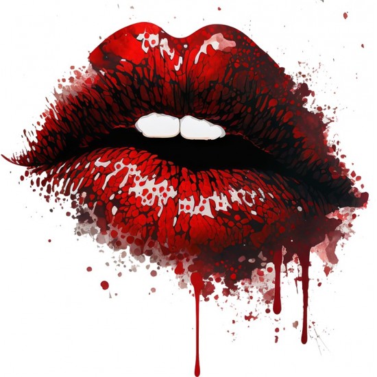 Sticker decorativ, Buze, Rosu, 60 cm, 1302STK-17