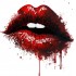 Sticker decorativ, Buze, Rosu, 60 cm, 1302STK-17