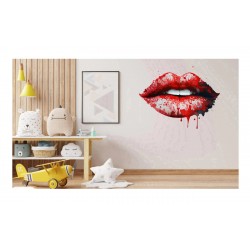 Sticker decorativ, Buze, Rosu, 64 cm, 1302STK-19