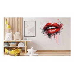 Sticker decorativ, Buze, Rosu, 60 cm, 1302STK-3