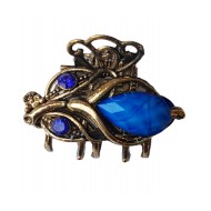Clama de par in forma de Albina, Vintage, 2.5 cm, Albastru, 97BJ