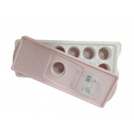 Cutie pentru cuburi de gheata cu capac, Roz, 12 cavitati, 3 cm, AK71-4