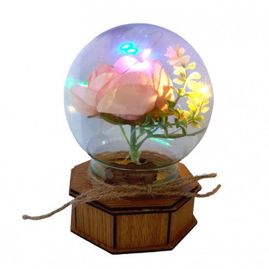 Aranjament floral cu Luminite si Muzicuta, Multicolor, 15 cm, MM9868B Aranjament floral cu Luminite si Muzicuta, Multicolor, 15 cm, MM9868B
