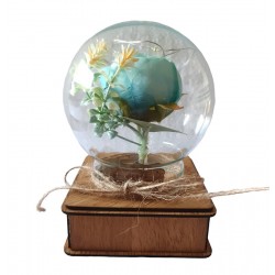 Aranjament floral cu Luminite si Muzicuta, Multicolor, 15 cm, MM9868C