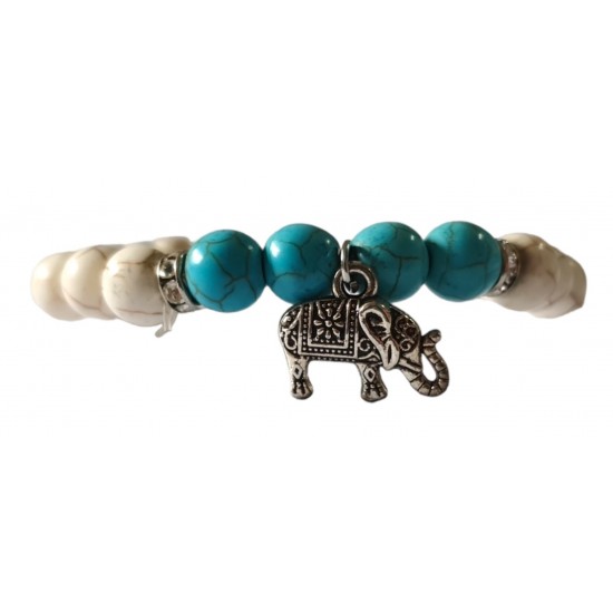 Bratara cu Bile si Charm Elefant, Multicolor, BR85 Bratara cu Bile si Charm Elefant, Multicolor, BR85