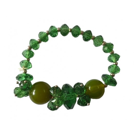 Bratara cu Pietre si Bile, Verde, BR93 Bratara cu Pietre si Bile, Verde, BR93