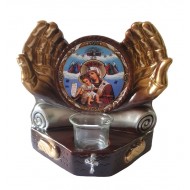 Candela cu doua maini, Maica Domnului, 21 cm, GXL018