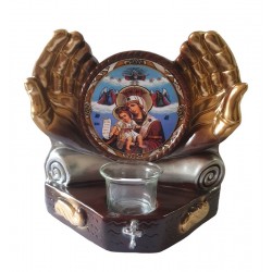Candela cu doua maini, Maica Domnului, 21 cm, GXL018