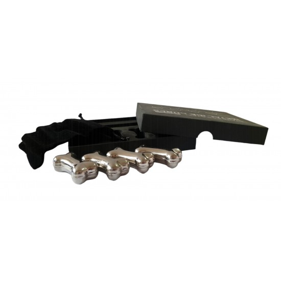 Set 4 Cuburi Oase pentru racirea bauturilor, Argintiu, 5 cm, HML59